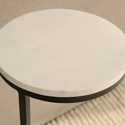 Sale Photo Thumbnail #29: Pottery Barn Delaney Marble Top C-Table 