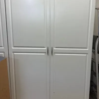 Wood White Storage Cabinet with 5 Shelves 48” x 19” x 72” (contents not included)