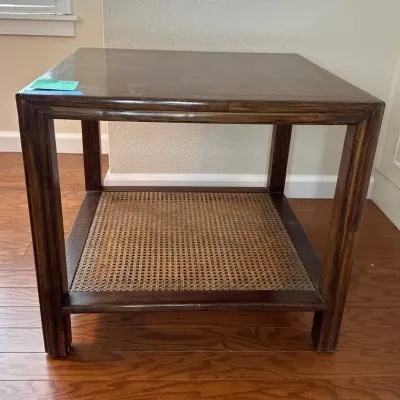 Wood Side Table 24” x 24” x 21 1/2” with bottom shelf