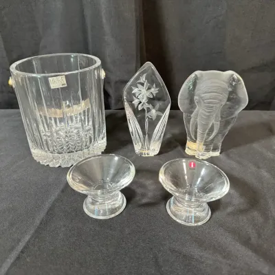 Mats Jonasson Målerås Crystal, iittala Candle Holders & Mikasa Ice Bucket | Swedish Art Glass