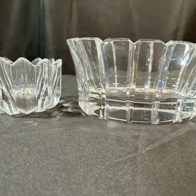 Orrefors Sweden Crystal Bowls | Stenhammar & Fleur Patterns | Set Of 2