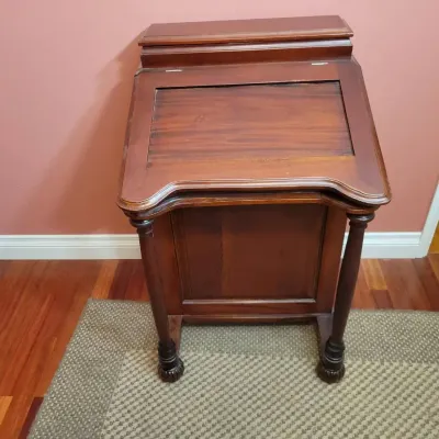 Vintage Slant Front Secretary Writing Desk | Mahogany-Tone Wood | Multiple Storage Drawers