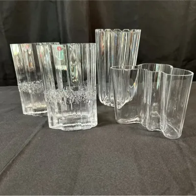 Tapio Wirkkala Iittala Finnish Art Glass Vases | Scandinavian Modern Design | Set Of 4