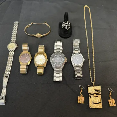 Vintage Watch & Jewelry Collection | Omega Genève, Bulova 10K Gold Plated, Sterling Ring & More