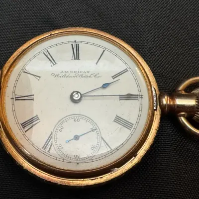 Antique American Waltham P.S. Bartlett Pocket Watch, 14K-Marked Hunter Case