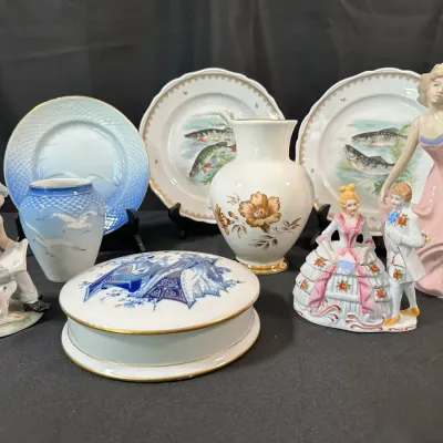 Decorative Porcelain Collection | Figurines, Floral Vases, Fish Plates & Trinket Box