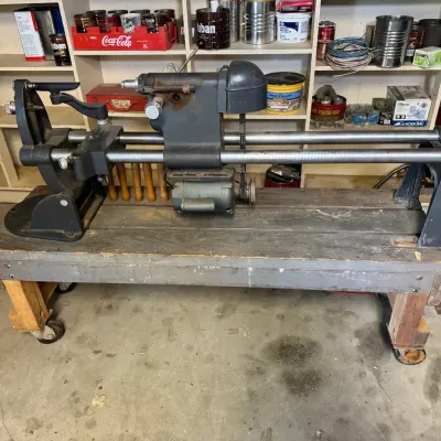 Vintage Shopsmith Model ER Wood Lathe | Heavy-Duty Woodworking Machine With Rolling Stand