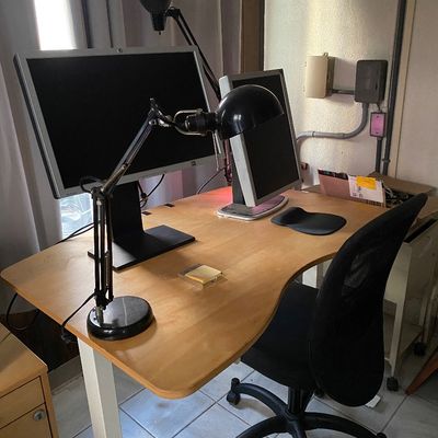 Sale Photo Thumbnail #136: Stand up Desk, Monitors, Chair, Lights and Bookshelves (not shown)