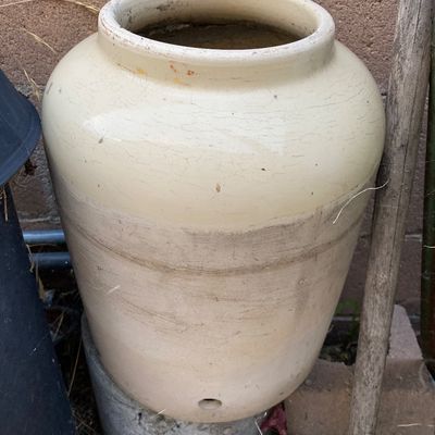 Sale Photo Thumbnail #132: Antique Stoneware Beverage Crock
