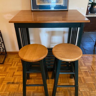 Sale Photo Thumbnail #149: Kitchen Island / Table with 2 Barstools 