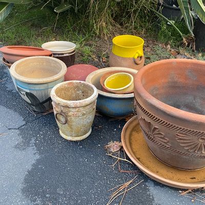 Sale Photo Thumbnail #135: Vintage Ceramic and Tera Cotta Planter Pots 