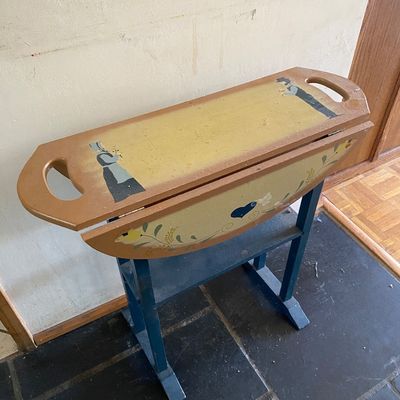 Sale Photo Thumbnail #168: Small Drop Leaf Hand Painted Folk Art Table