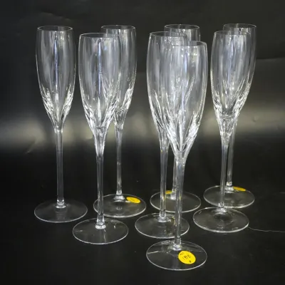 Sale Photo Thumbnail #215: 8 LENOX FIRELIGHT CLEAR CHAMPAGNE FLUTES