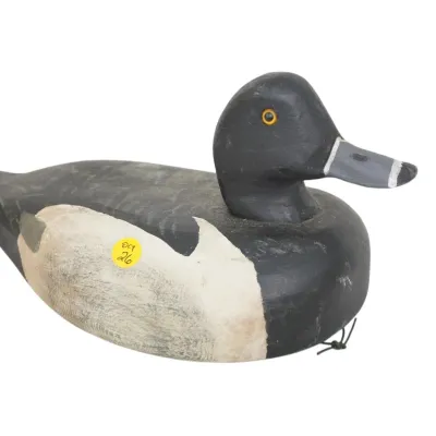 Sale Photo Thumbnail #38: VINTAGE HAND CARVED BLUEBILL DRAKE DUCK DECOY