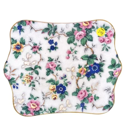 Sale Photo Thumbnail #16: ANTIQUE CROWN DUCAL ASCOT FLORAL CHINTZ TRAY