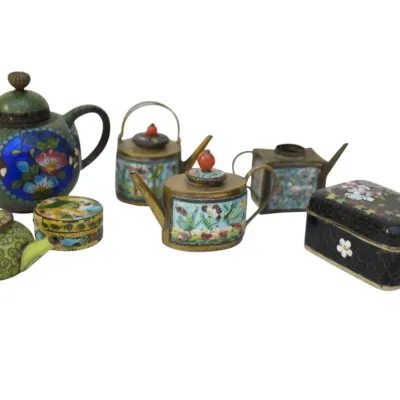 Sale Photo Thumbnail #294: 7 PIECE COLLECTION CLOISONNE MINIATURES