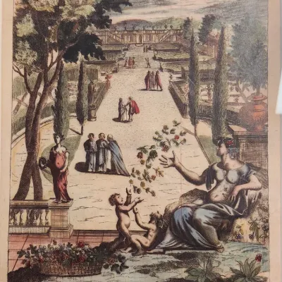 Sale Photo Thumbnail #123: HAND COLORED c 1686 COPPERPLATE ENGRAVING