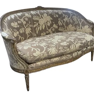 Sale Photo Thumbnail #116: ANTIQUE CARVED FRENCH LOUIS XVI CANAPE SETTEE