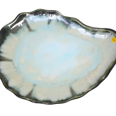 Sale Photo Thumbnail #83: ALISON EVANS AE LARGE OYSTER PLATTER MAINE HAND CRAFTED