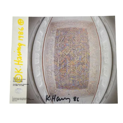 Sale Photo Thumbnail #101: KEITH HARING SIGNED 1986 EXHIBITION CATALOGUE APPENDIX