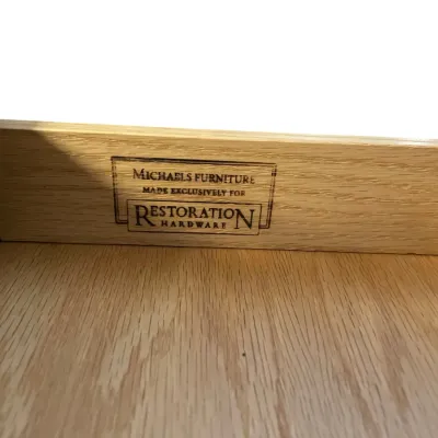 Sale Photo Thumbnail #210: RESTORATION HARDWARE ANTIQUED BLACK 7 DRAWER DESK