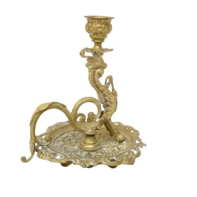 Sale Photo Thumbnail #23: ANTIQUE FRENCH BRONZE CHAMBERSTICK