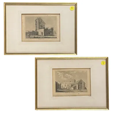 Sale Photo Thumbnail #103: PAIR 18TH C COPPER PLATE ENGRAVINGS