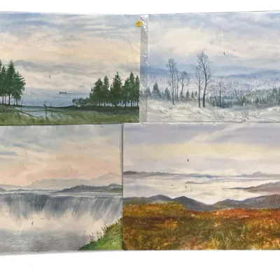 Sale Photo Thumbnail #234: 4 ORIGINAL VALENTIN KOSLOV WATERCOLOR LANDSCAPES