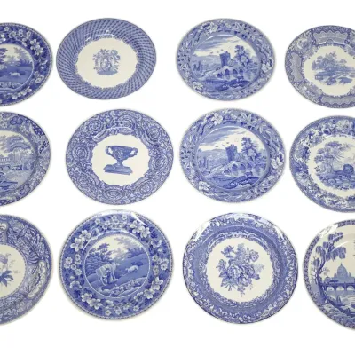 Sale Photo Thumbnail #220: SET OF 12 SPODE BLUE ROOM COLLECTION PLATES