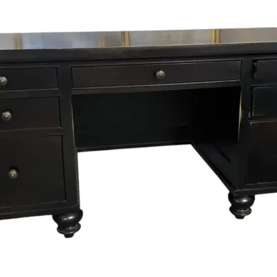 Sale Photo Thumbnail #209: RESTORATION HARDWARE ANTIQUED BLACK 7 DRAWER DESK