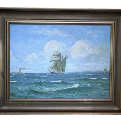 Sale Photo Thumbnail #221: MARITIME OIL SWEDISH SCHOONER AT SEA