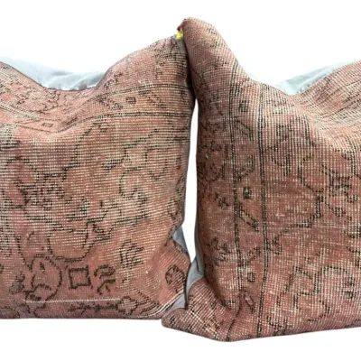 Sale Photo Thumbnail #29: PAIR OF VINTAGE STYLE WOOL OUSHAK PILLOWS
