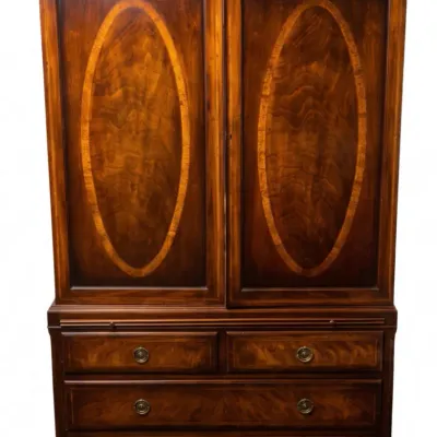 Sale Photo Thumbnail #228: GEORGE III MAHOGANY LINEN PRESS