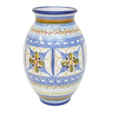 Sale Photo Thumbnail #46: VINTAGE HAND PAINTED SPANISH MAJOLICA VASE