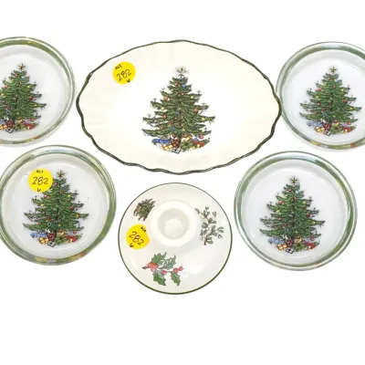 Sale Photo Thumbnail #312: 6 PIECES OF CUTHBERTSON ENGLISH CHRISTMAS TREE CHINA