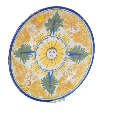Sale Photo Thumbnail #305: HAND PAINTED SPANISH RIBESALBES CERAMIC POTTERY PLATE