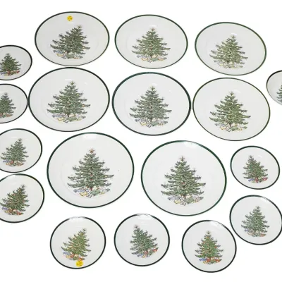 Sale Photo Thumbnail #308: 18 PIECES OF CUTHBERTSON ENGLISH CHRISTMAS TREE CHINA