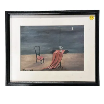 Sale Photo Thumbnail #69: AFTER GERTRUDE ABERCROMBIE SURREALIST OIL ON PAPER