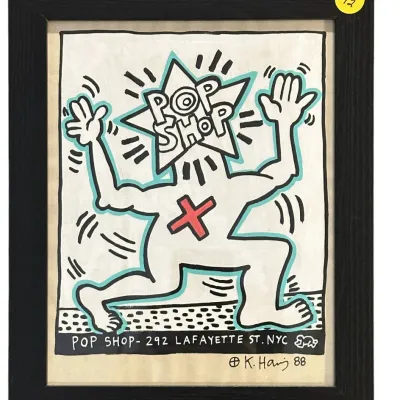 Sale Photo Thumbnail #107: AFTER KEITH HARING POP SHOP SIGNED & WITH ESTATE STAMPS