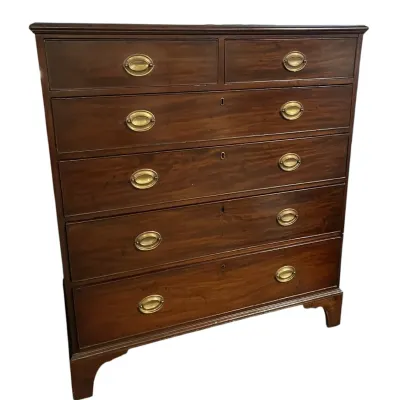Sale Photo Thumbnail #100: ANTIQUE ENGLISH GEORGIAN STYLE MAHOGANY CHEST