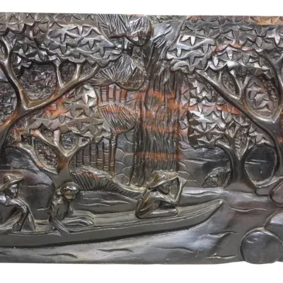 Sale Photo Thumbnail #52: KAMAGONG WOOD PANEL WITH DEEP RELIEF CARVING