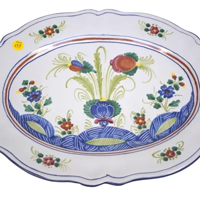Sale Photo Thumbnail #173: LARGE VINTAGE DERUTA ITALY HAND PAINTED PLATTER