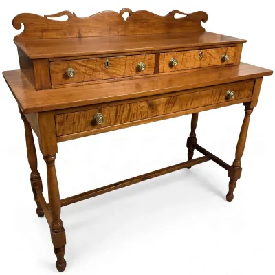 Sale Photo Thumbnail #124: ANTIQUE FEDERAL STYLE CHERRY & MAPLE SIDEBOARD