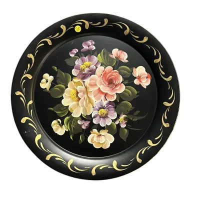 Sale Photo Thumbnail #265: LARGE FLORAL TOLEWARE PLATTER