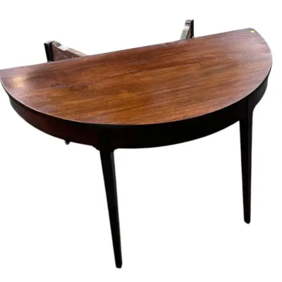 Sale Photo Thumbnail #89: GEORGE III DEMI LUNE MAHOGANY CONSOLE TABLE