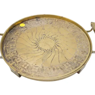 Sale Photo Thumbnail #72: VINTAGE MIDDLE EASTERN BRASS COPPER TRAY