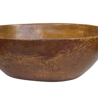 Sale Photo Thumbnail #193: EARLY AMERICAN 18th c TURNED BURL WOOD BOWL
