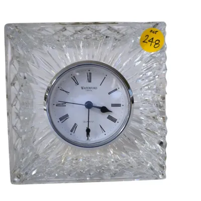 Sale Photo Thumbnail #274: WATERFORD SQUARE CRYSTAL OLIVE CLOCK