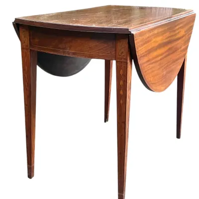 Sale Photo Thumbnail #135: AMERICAN FEDERAL INLAID MAHOGANY PEMBROKE TABLE