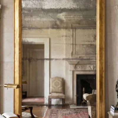 Sale Photo Thumbnail #181: MONUMENTAL ITALIAN ANTIQUE GILTWOOD MIRROR ONE OF 2 TO BE SOLD
